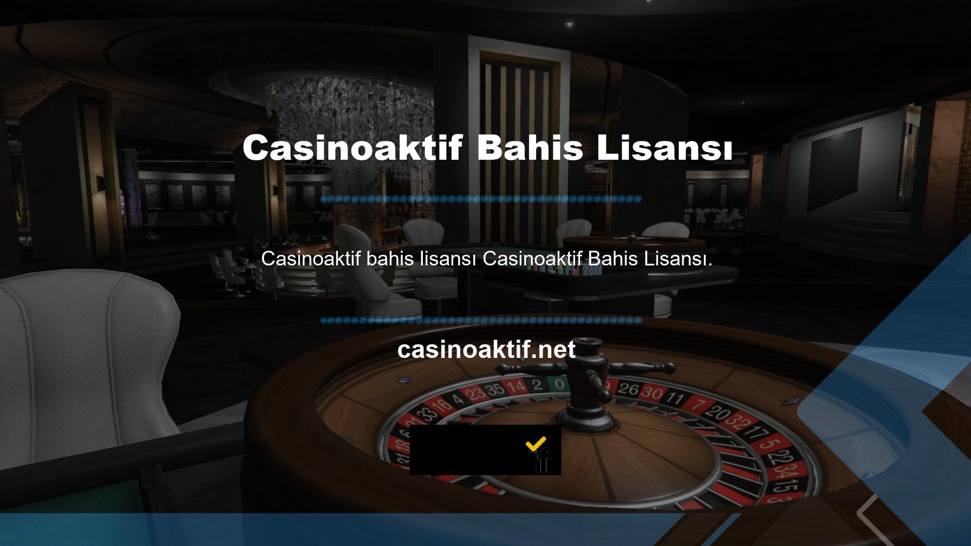 Casinoaktif lisanslı ve resmi web sitesinde açıkça bildirilen başarılı bir şirkettir