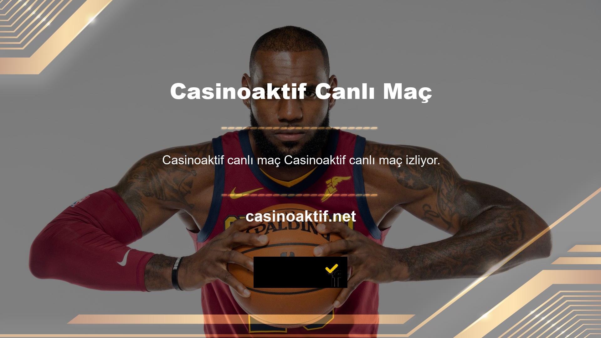 Casinoaktif Live Match Watch Bu hizmet, Casinoaktif mevcut oturum açma adresiniz aracılığıyla hizmete ulaşabilir, herhangi bir ücret ödemeden canlı maçları izleyebilirsiniz